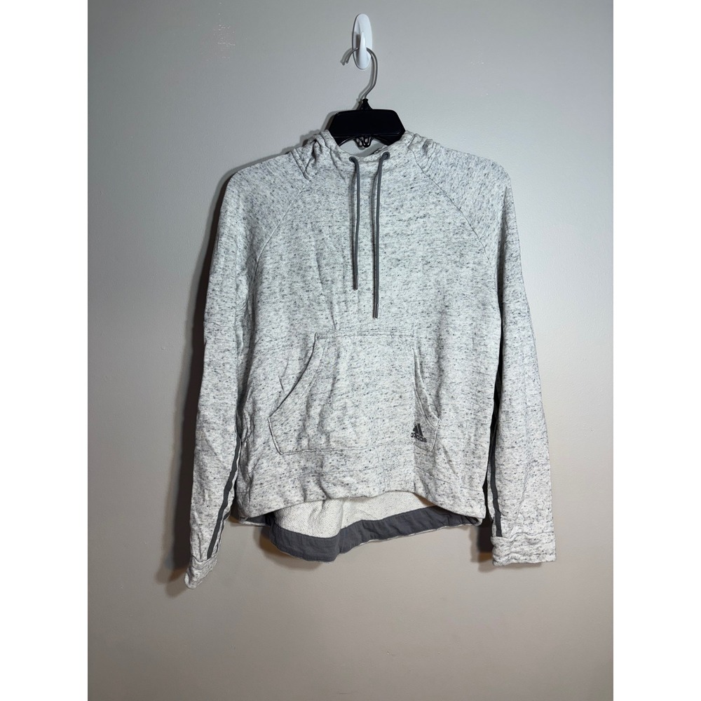 Adidas Heather Gray Speckled Hoodie Sweatshirt Womens Size S‎